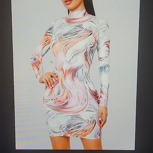 Stormy Weather Mini Dress-Multi